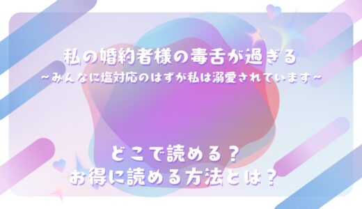 『私の婚約者様の毒舌が過ぎる～みんなに塩対応のはずが私は溺愛されています～』が読めるサイトは？
